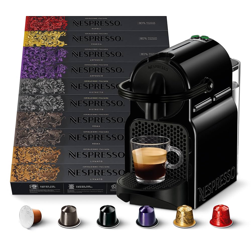Nespresso Inissia EN80B Coffee Machine and 100 Capsules